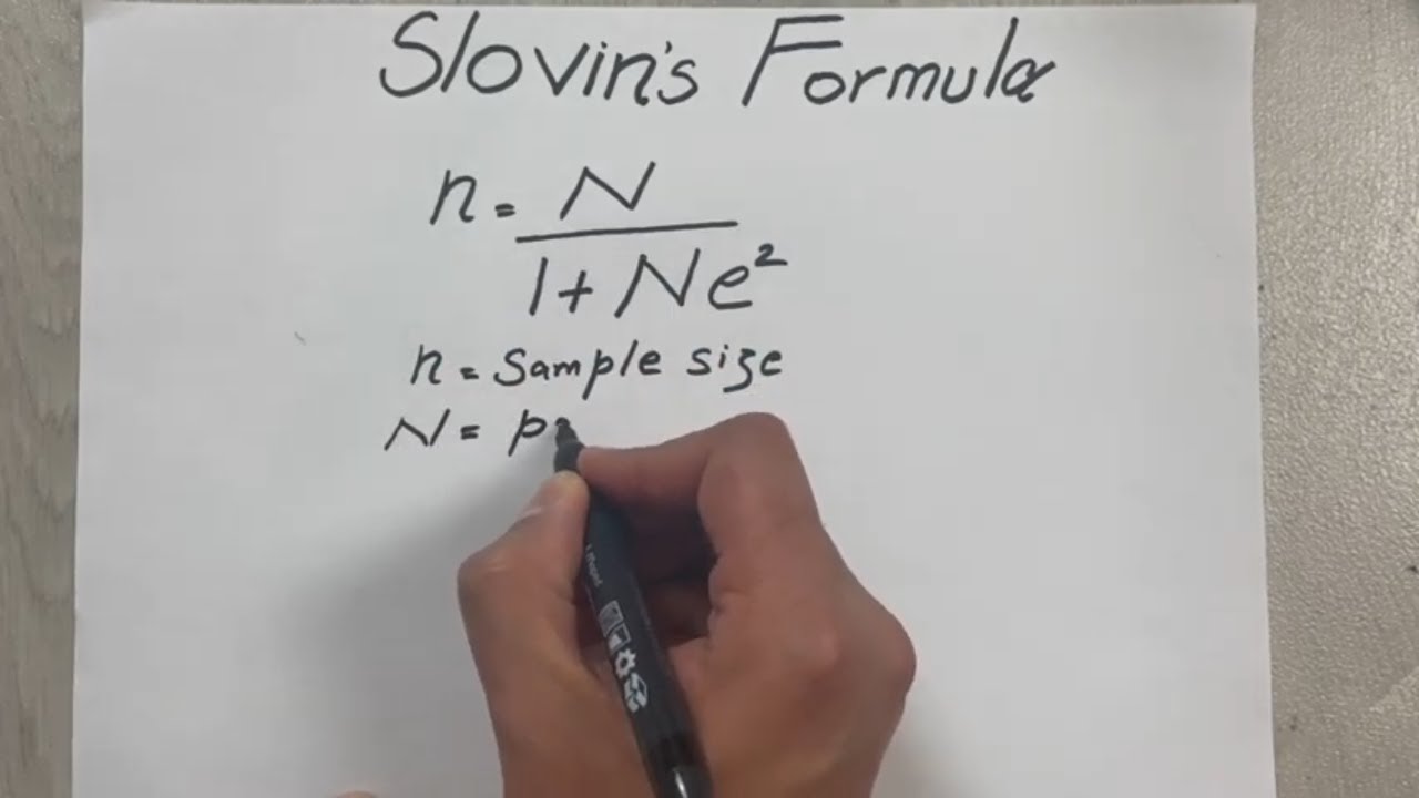 slovin's formula problem solving