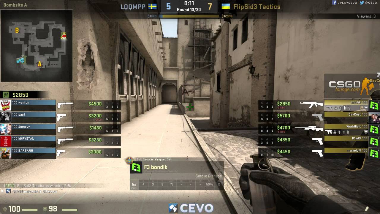 LQQMPP vs. FlipSid3 Tactics (CEVO-P Placement Tournament CS:GO Season 8 ...