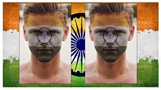 How to Paint Graphics onto a Face - INDIA FLAG: Photoshop Tutorial screenshot 5