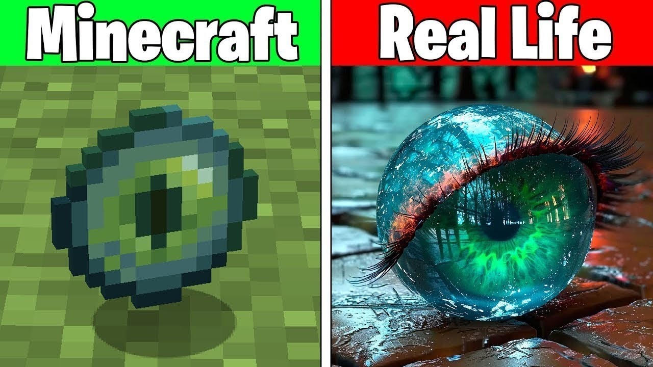 Real Life vs Minecraft | Realistic Minecraft, Water, Lava, Slime, Fire, Villager #875