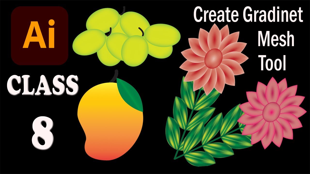 Adobe Illustrator uses of create Gradient Mesh Tool - YouTube