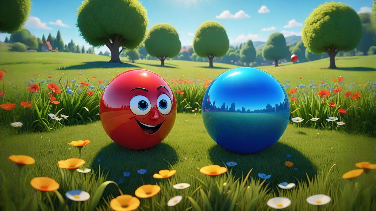 Three Bouncing Balls Know Up and Down | Opposites Song for Kids | Nursery Rhymes and Baby Songs