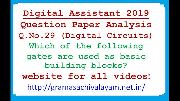 DIGITAL ASSISTANT || QUESTION PAPER ANALYSIS || Q.NO. 29