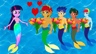 Mlp Equestria Girls Transform Into Mermaid Love Story With Animation My Little Pony