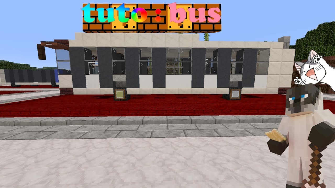 Minecraft Red Bus minecraft tuto : Construction d'un bus réaliste - YouTube