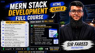 (HTML) Class 4 | Lists, UL, OL, DL & Anchor Tags Explained | MERN Stack Development Full Course