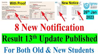 8 important Notification For All IGNOU Students | Dec 2022 Exam Result 13th Update Published |