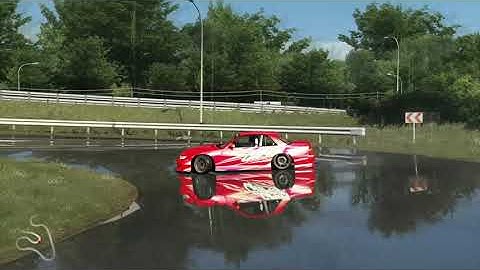 Assetto Corsa - Street S13 - Drift Wet Training - Drift Playground - Xbox One Controller 4K #shorts
