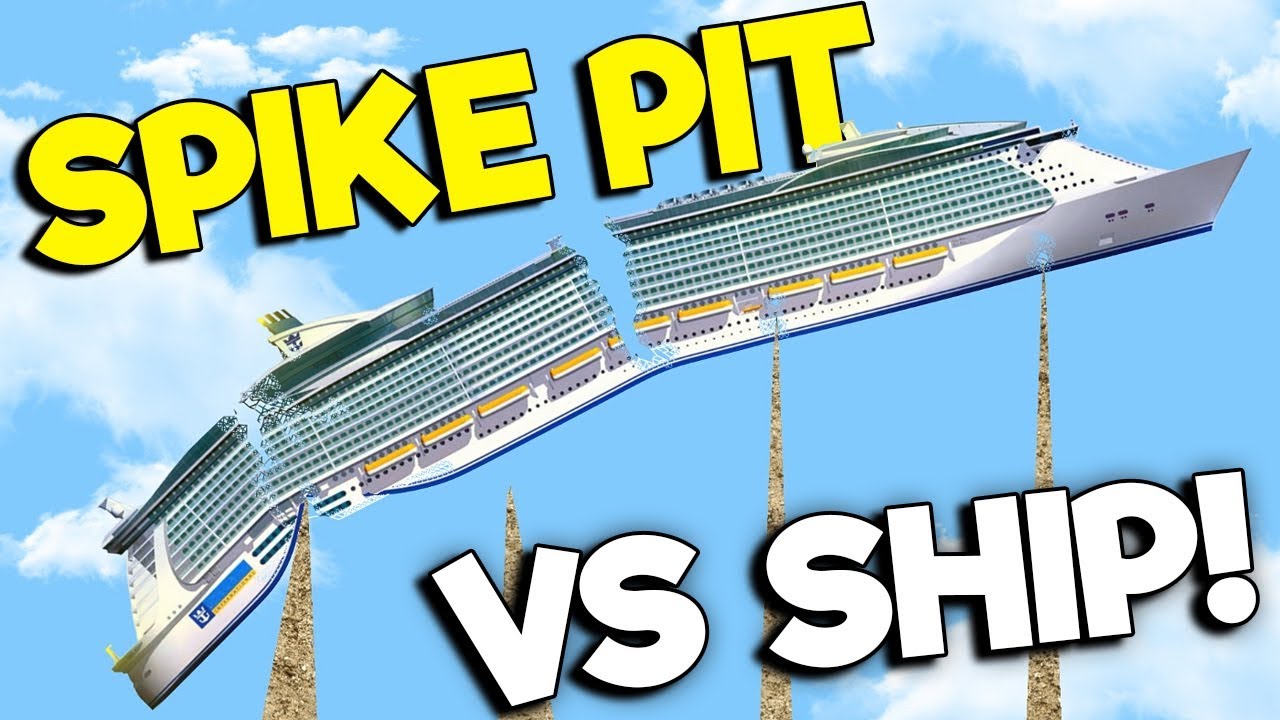 SINKING CRUISE SHIP VS SPIKE PIT! - Floating Sandbox Simulator Gameplay ...
