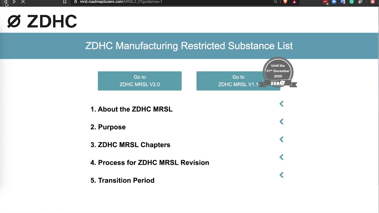 Download ZDHC MRSL V2.0 Demonstration Video