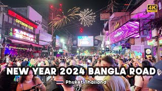 [4K] 🇹🇭 New Year Countdown 2024 Bangla Road in Patong, Phuket, Thailand