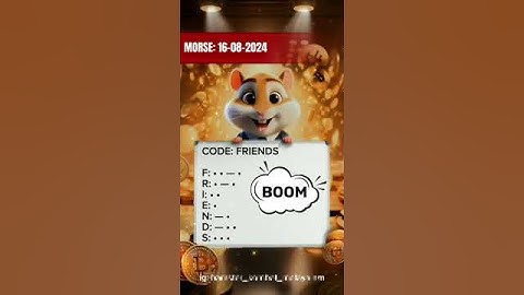 Hamster Kombat Daily Cipher 16 August Cipher code Daily Morse Code#hamsterkombat #dailycipher #daily