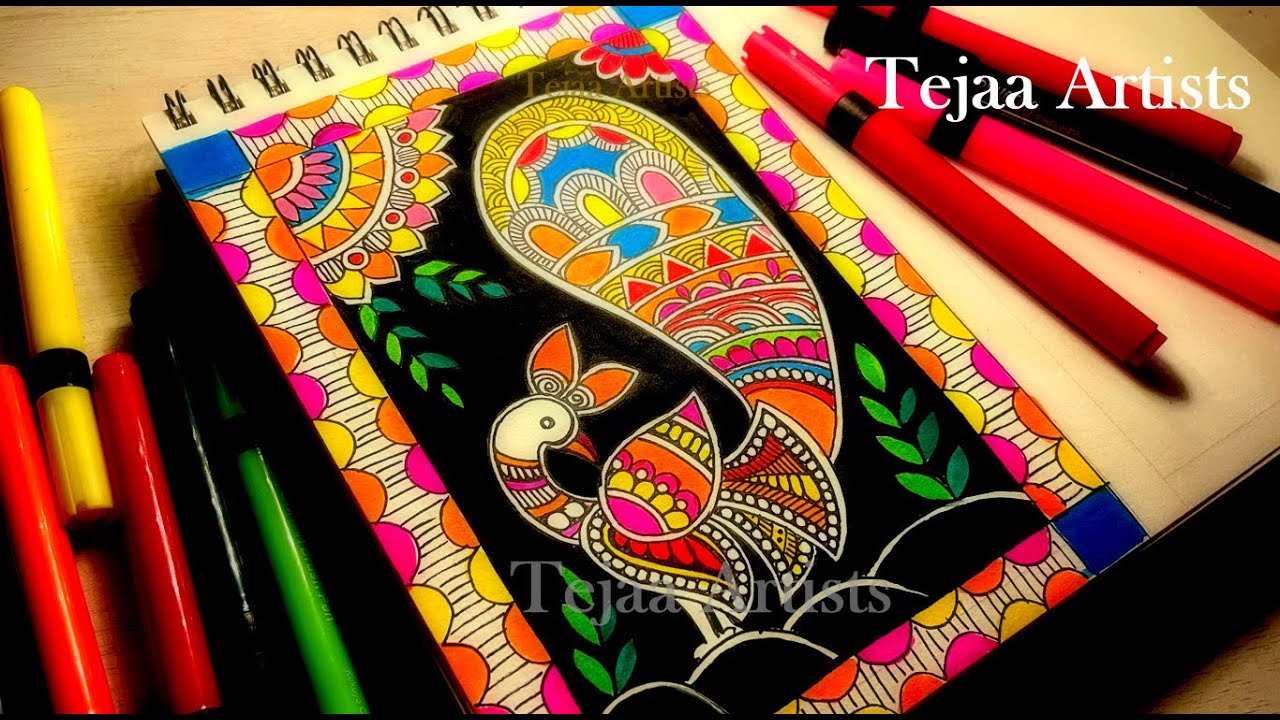 MADHUBANI Painting for beginner | Peacock Drawing | step by step | MITHILA  Painting, Indian folk Art - YouTube