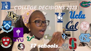 17 COLLEGE DECISION REACTIONS 2023 (realistic and somewhat unenthusiastic) (Ivies, UCs, NYU, Duke…)