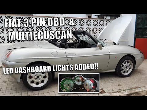Use Multiecuscan with Fiat Barchetta | Change Dashboard bulbs for LED | 3 pin ECU OBD connector