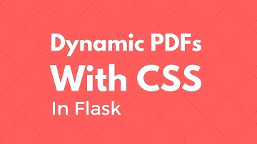 Generating Dynamic PDFs With CSS In Flask - Bootstrap Example