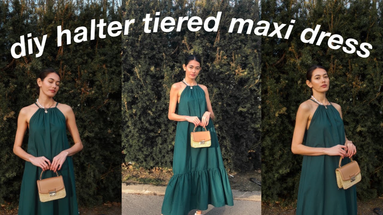 DIY HALTER TIERED MAXI DRESS, EASY TUTORIAL