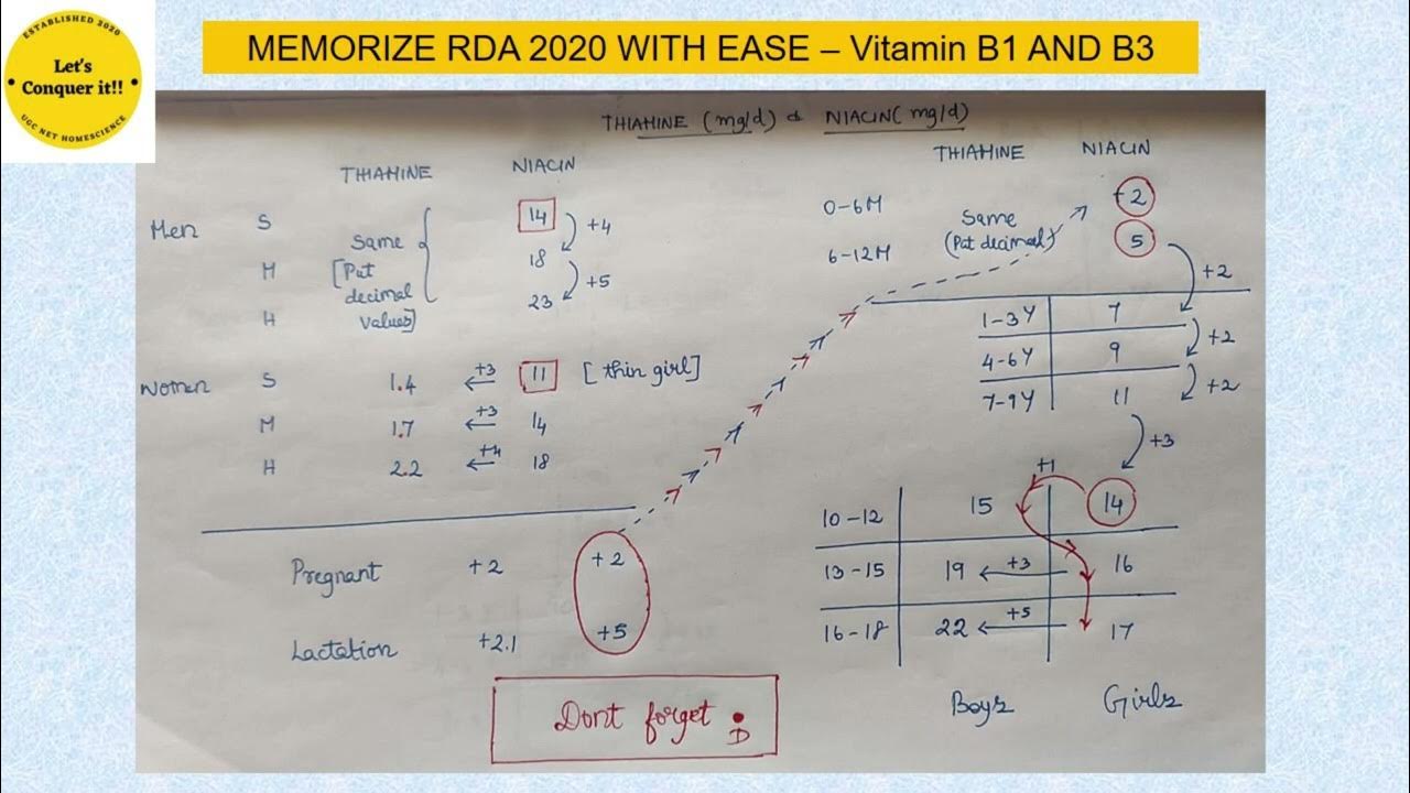 Vitamin B1 and B3 RDA 2020 YouTube