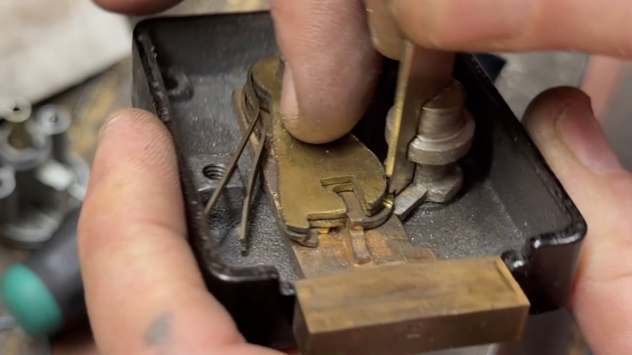 antique flat steel type lock - key make - YouTube