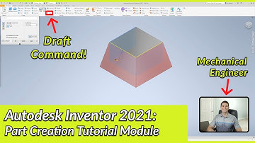 Draft Command - Autodesk Inventor Part Tutorial | Autodesk Inventor 2021 IN DEPTH