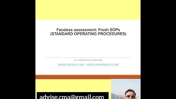 FACELESS ASSESSMENT : SOPs BY I-T