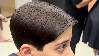 How to make a formal cut with scissors using the straight comb technique / corte social na tesoura