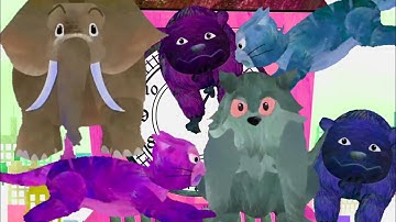 Reverse+Animals in the clock+Random color effects||Hickory dickory dock