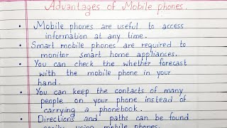 Write a short essay on Advantages of Mobile Phones | 10 lines on Mobile Phones | English