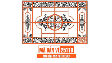 Mã bản vẽ 25118. Mái kính CNC thiết kế đẹp | Thuviencnc.vn
