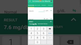 MDcalc App || Corrected Calcium Levels screenshot 2