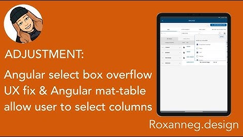 Adjustment : Angular Select Box Overflow Video