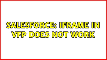 Salesforce: Iframe in VFP does not work