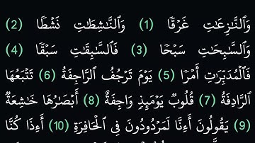 سورة النازعات مكتوبة كاملة بدون صوت بخلفية سوداء