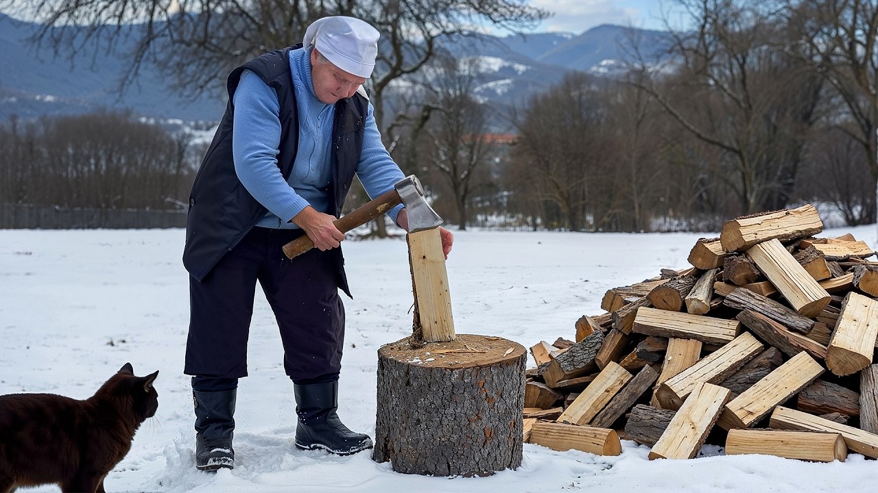 Grandma Paraska’s Winter Day ❄️ Cooking Traditional Borsch in a Snowy Village