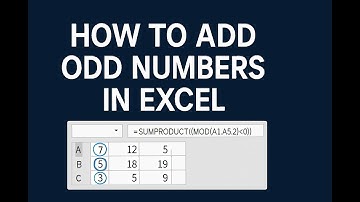 The Fastest Way to Sum Odd Numbers in Any Sheet