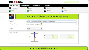 Section properties calculation for an I section