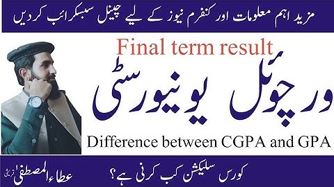 Virtual university finalterm result announced |EFFECTIVE CGPA and GPA DIFFERENCE|#vu