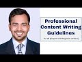 Professional Content Writing Guidelines for (Expert and Beginner writers...