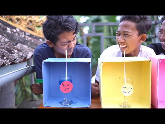 TANTANGAN MINUMAN MISTERI / PRANK LUCU MINUMAN ENAK DAN TIDAK ENAK DALAM 1 WARNA! | Mikael TubeHD class=