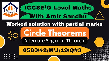 0580/42/M/J/2019/Q#3/Circle Theorems|| IGCSE Math