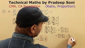 CMA, CA foundion, Que. 6,7,8, Technical Maths by Pradeep Soni