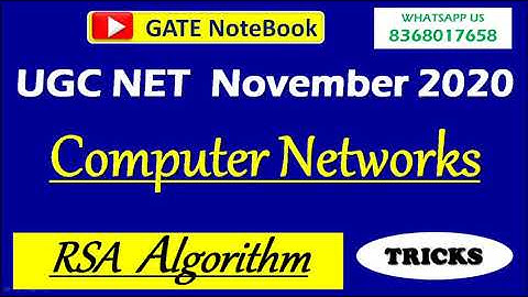 RSA Algorithm Based Question Asked in UGC NET November 2020 | TRICKS | Computer Networks