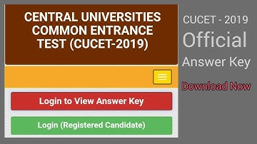 CUCET 2019 official Answer key Released | cucet answer key pdf download |