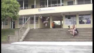 WORLD FIRST???? fakie 360 back flip down a stair set. Paulie Haack