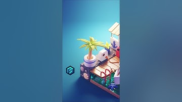 Modeling a palm tree in Blender #3dillustration #blender3d #b3d #blender3dtutorial #isometric