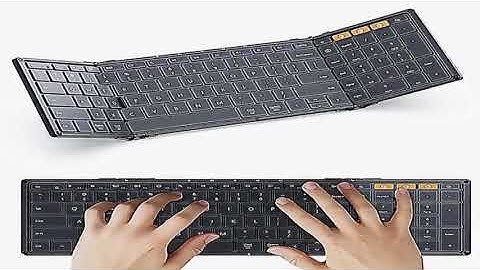 Folding Keyboards with Numeric Keypad Bluetooth Wireless Portable Silm Full-SizeT Foldable