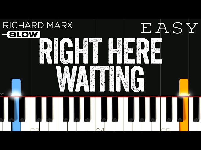 Richard Marx - Right Here Waiting | SLOW EASY Piano Tutorial class=