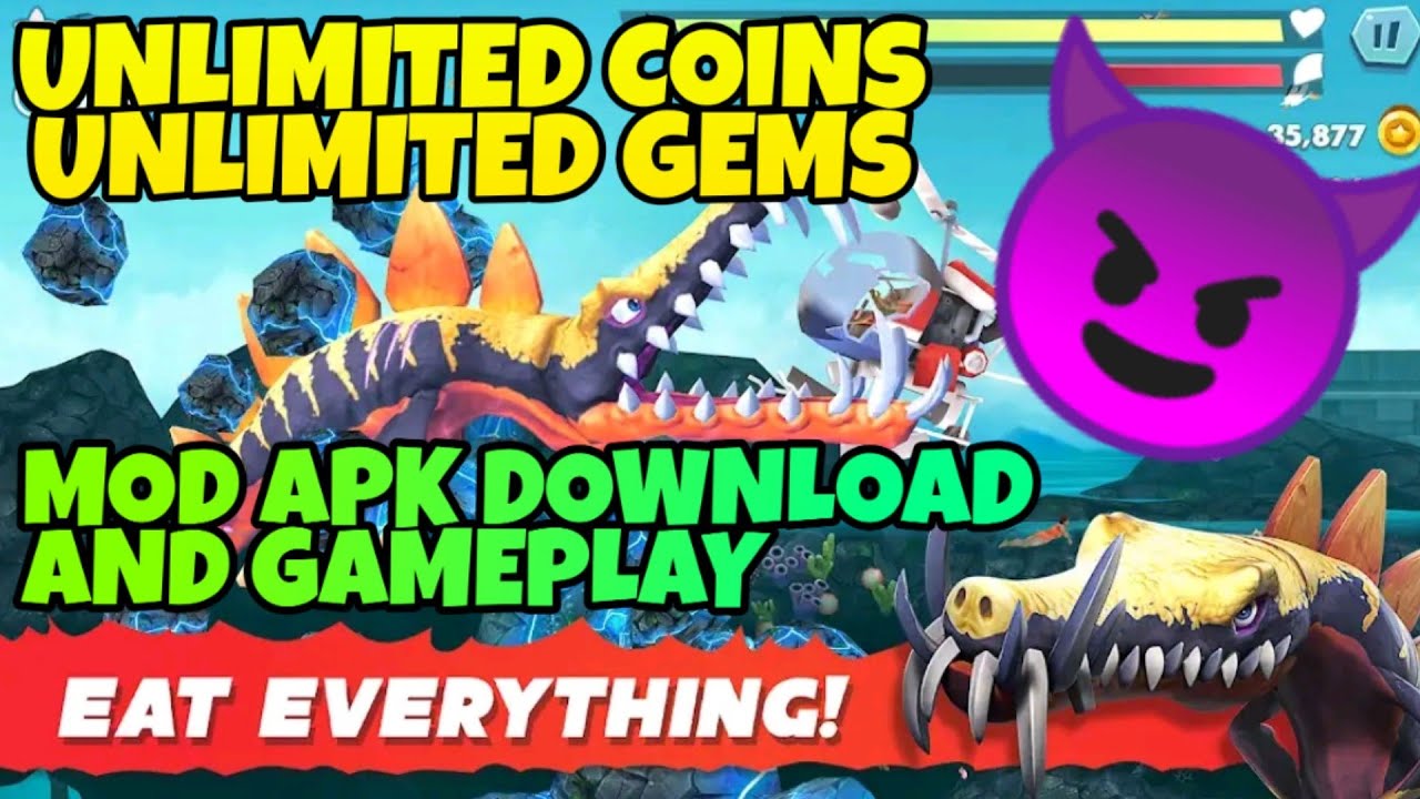Hungry Shark Evolution Unlimited Gems & Coins Mod APK Gameplay