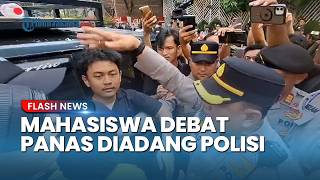 Ketegangan di Unjuk Rasa! Mahasiswa Adu Argumen dengan Aparat Lantaran Mobil Komando Dicegat