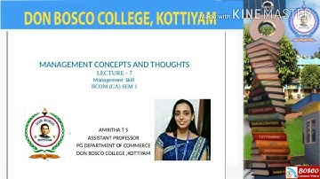 LECTURE 7 MANAGEMENT CONCEPTS AND THOUGHTS BCOM C A SEM 1
